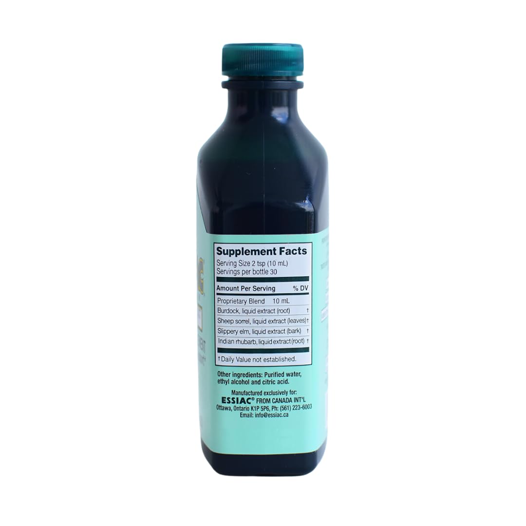 Essiac Original bottle label detail highlights heritage and antioxidant blend
