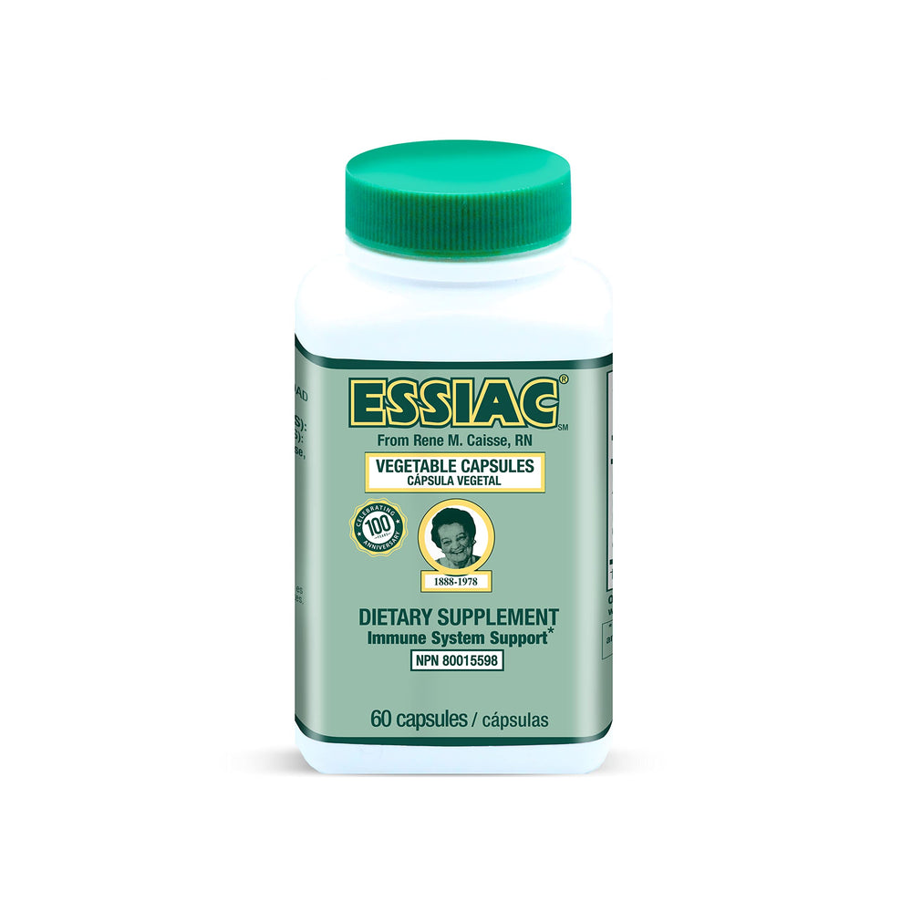 Essiac tea capsules bottle ready for daily antioxidant support.