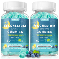 Esverco Magnesium Glycinate Gummies bottle front with natural strawberry flavor.
