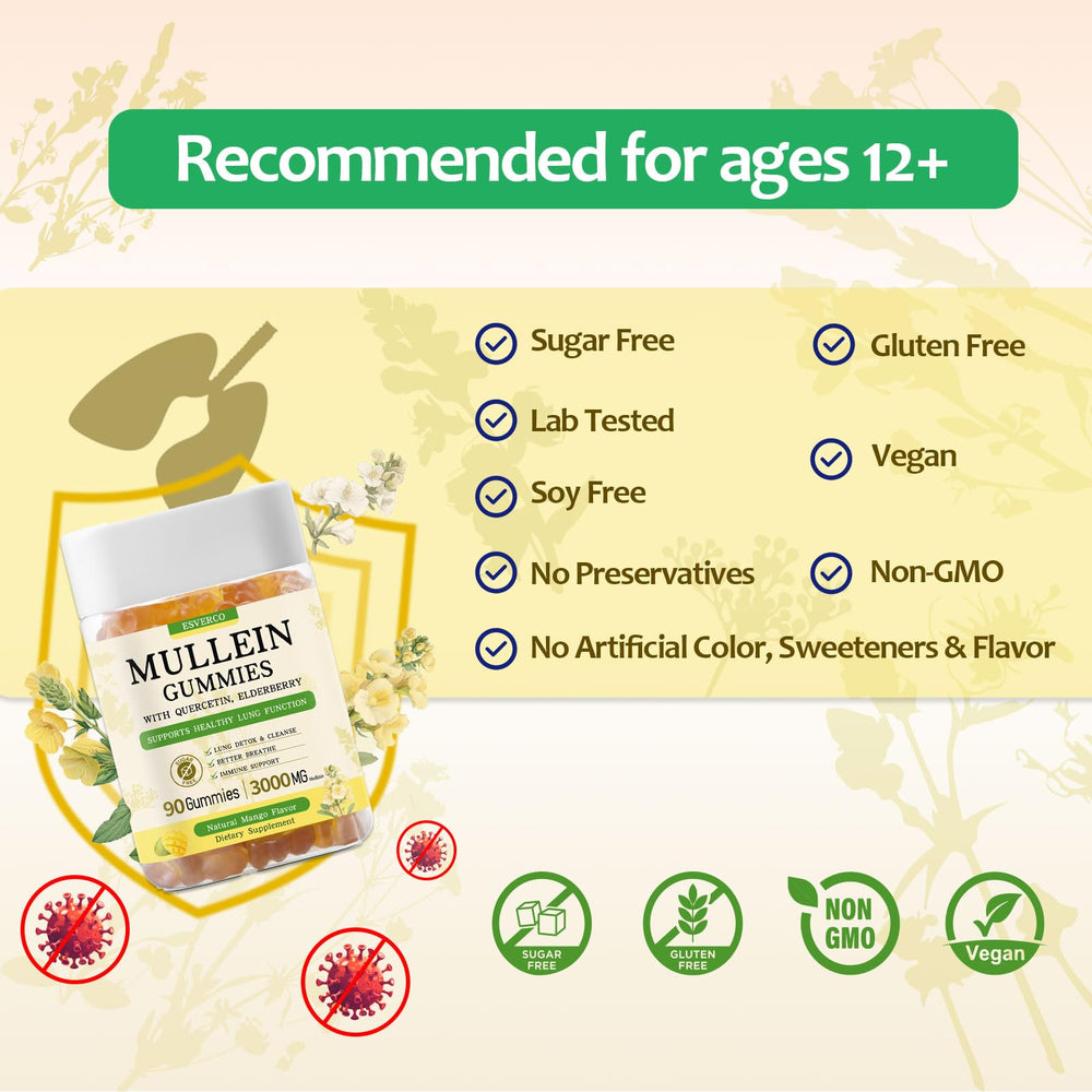 Esverco Mullein Gummies travel-friendly bottle for on-the-go use