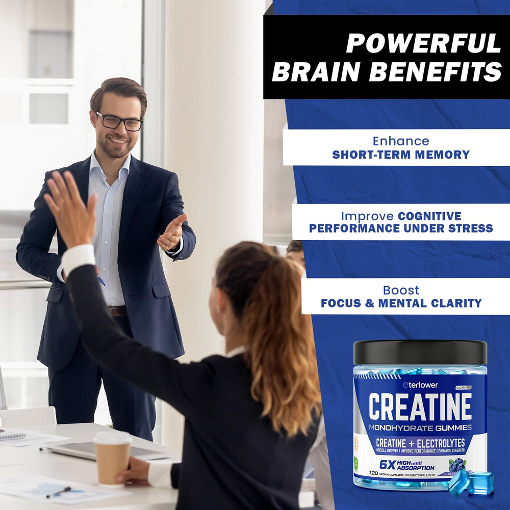 eterlower Creatine Monohydrate Gummies athlete in gym—on-the-go energy for workouts