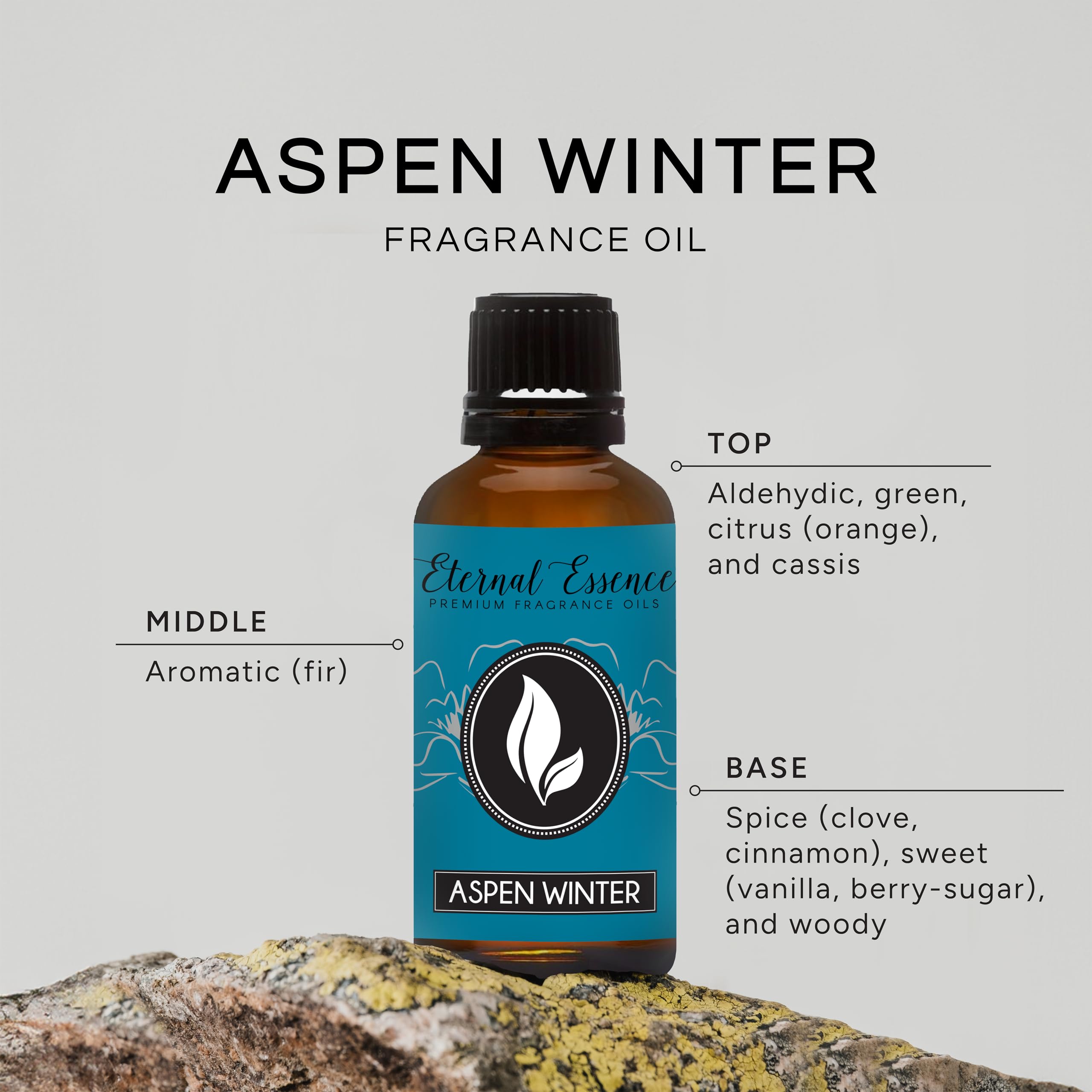 Eternal Essence Oils Aspen Winter label view shows premium packaging and fragrance clarity.