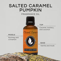 Eternal Essence Oils Salted Caramel Pumpkin amber glass bottle highlights premium storage for fragrance projects