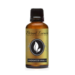 Eternal Essence Oils Sandalwood Vanilla bottle front for premium home fragrance.