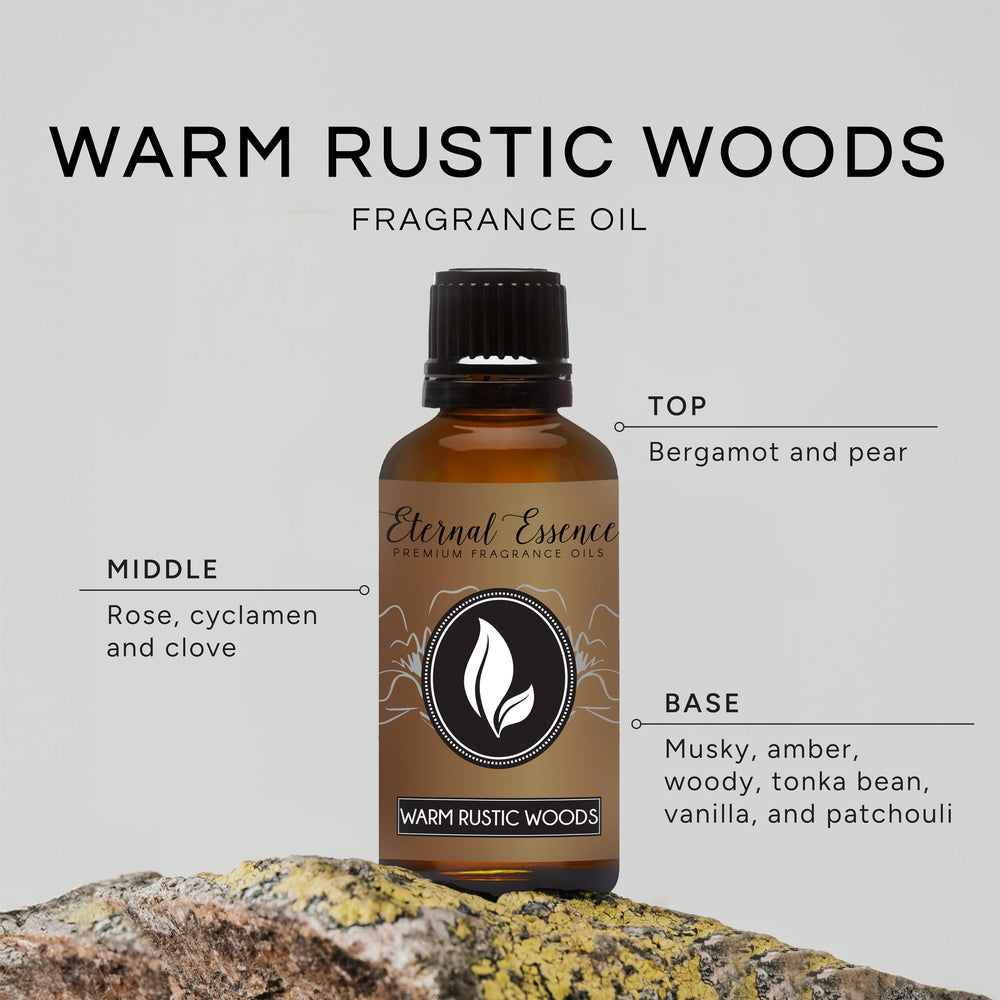 Eternal Essence Oils Warm Rustic Woods cap and tamper ring ensure freshness.