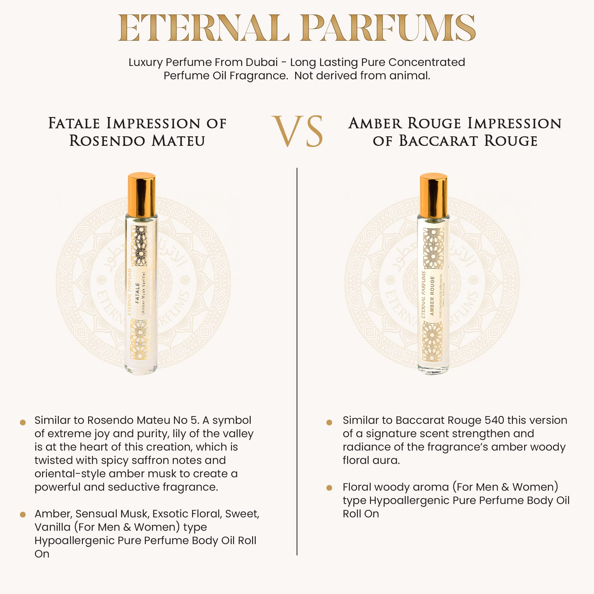 Eternal Parfums packaging sleeve, elegant and gift-ready presentation.