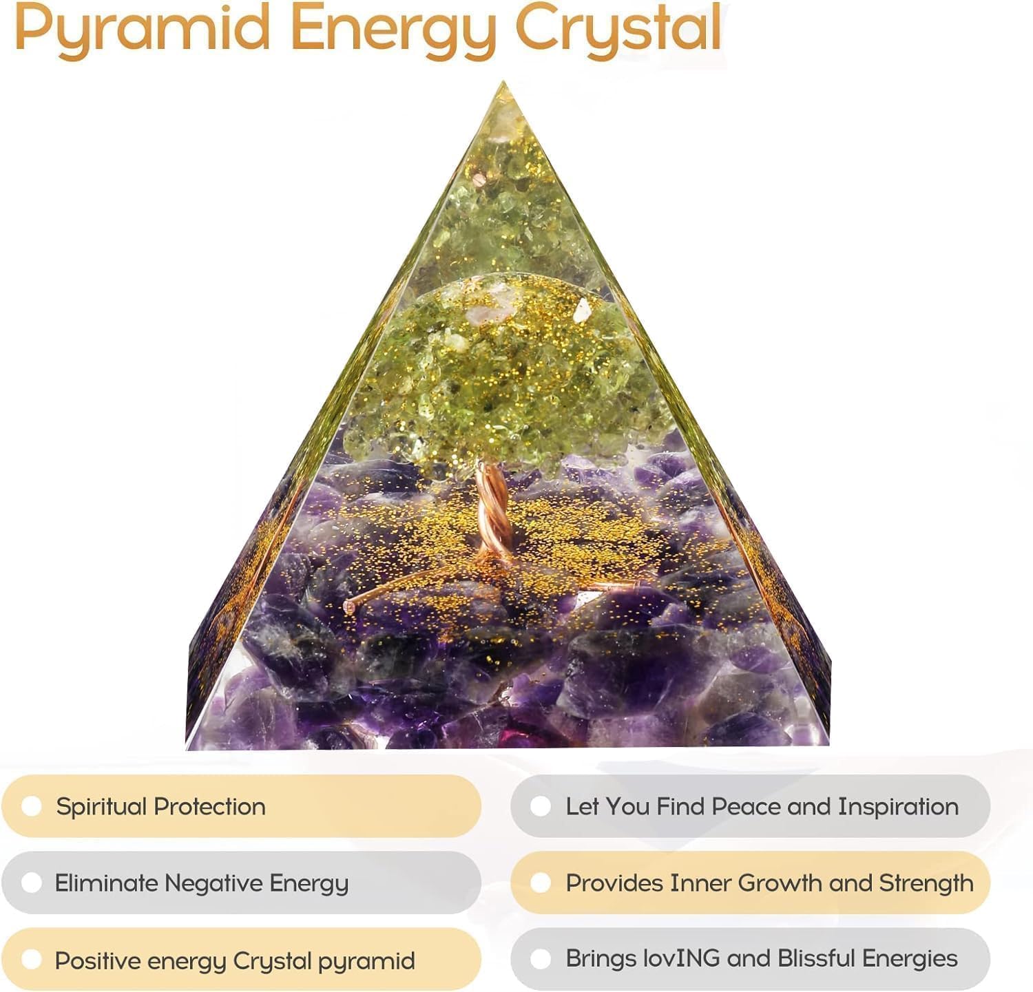 EternalOrgone Tree of Life chakra-balancing display; aids attention