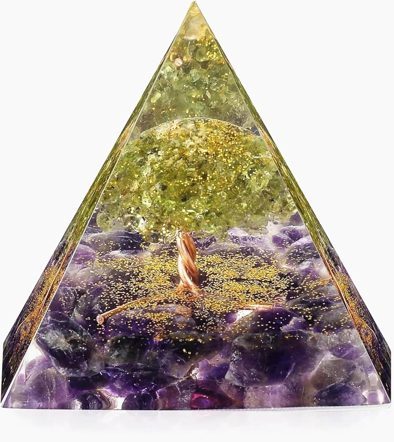 EternalOrgone Tree of Life pyramid front view; enhances focus during meditation