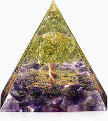 EternalOrgone Tree of Life pyramid front view; enhances focus during meditation