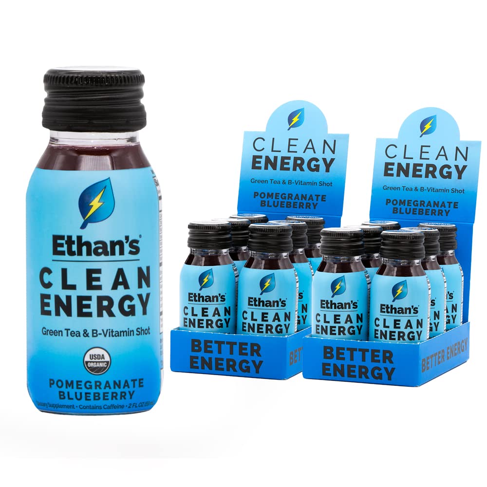 Ethan's Organic Clean Energy Shot glass bottle offers focused energy from natural caffeine.