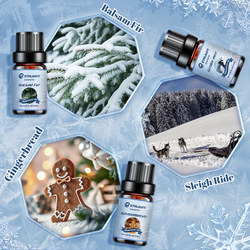 Ethlauff Essential Oils Winter Set sleigh ride bottle for festive ambiance