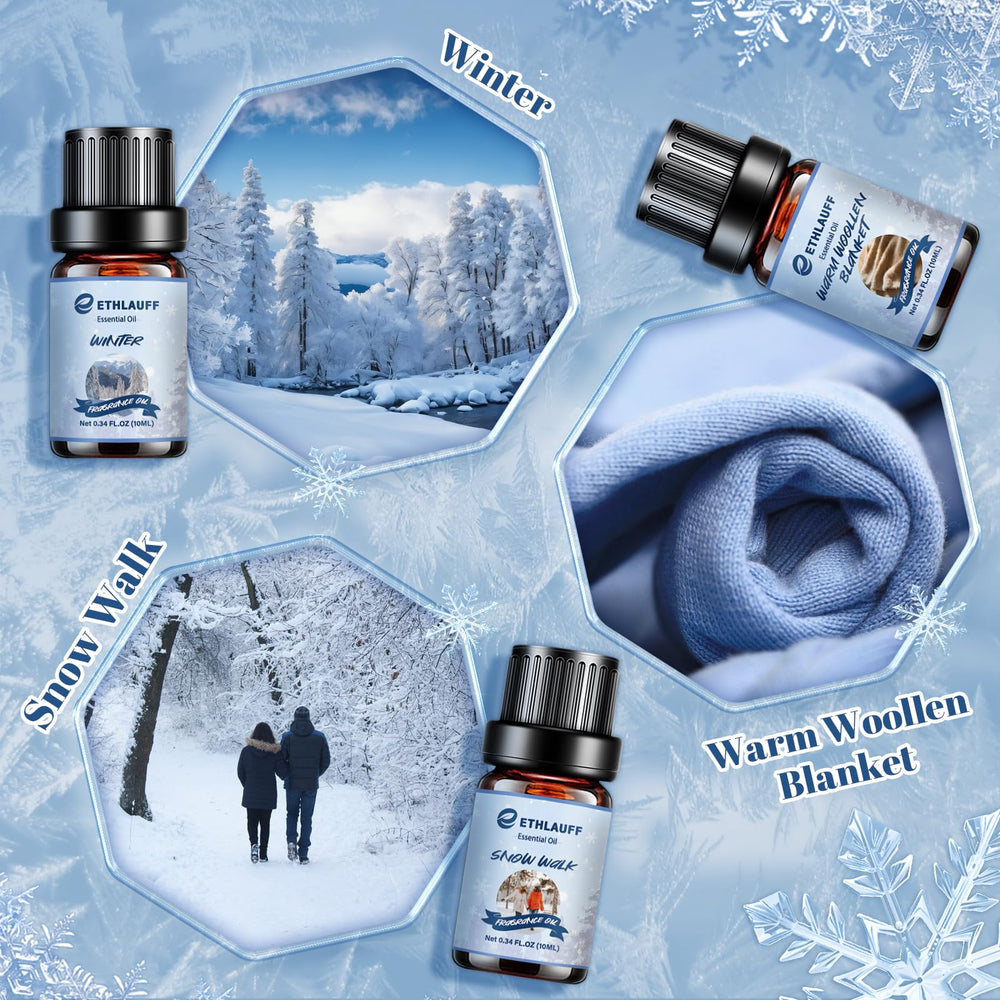 Ethlauff Essential Oils Winter Set snow walk bottle for crisp room aroma