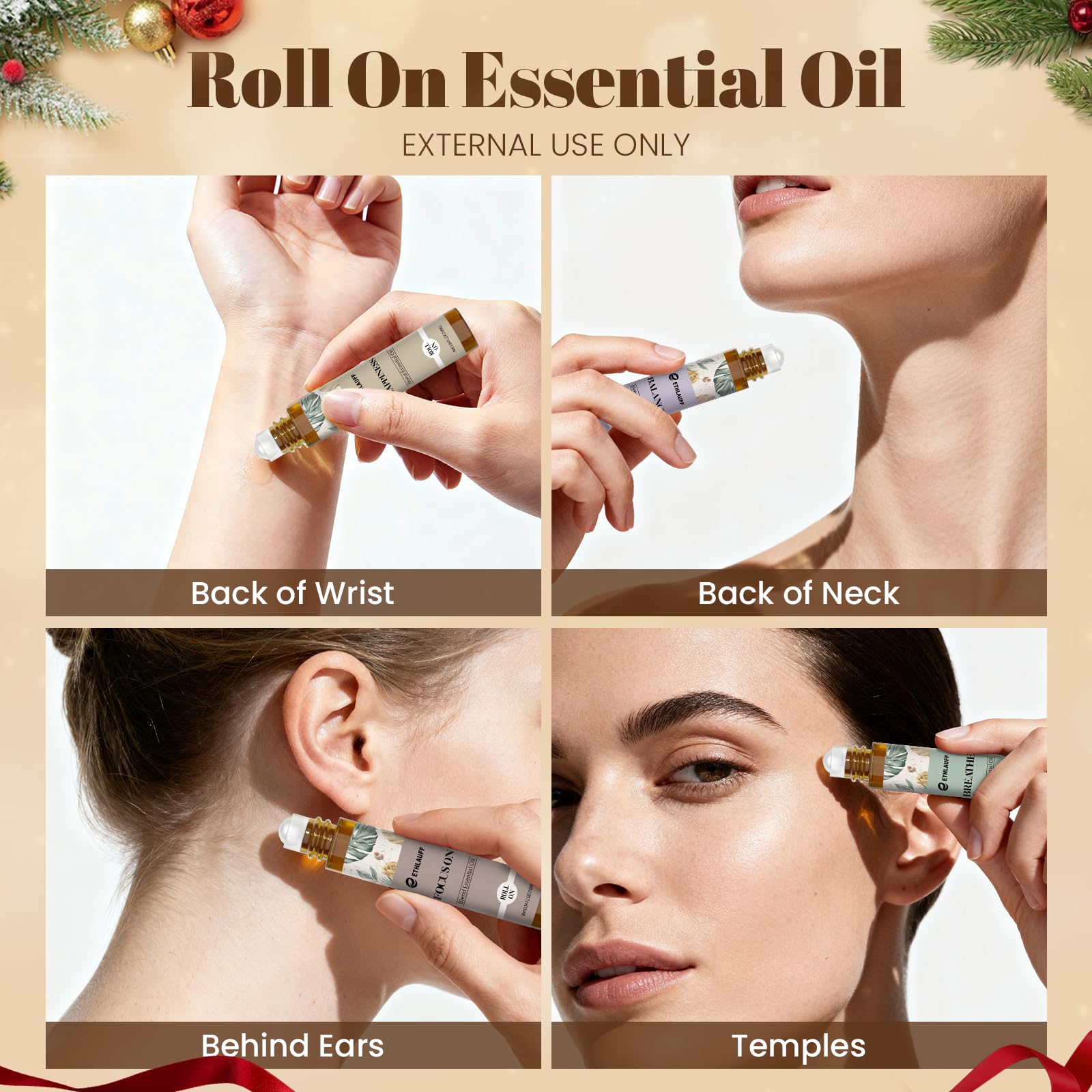 Ethlauff Happiness roll-on bottle adds uplifting fragrance to moments.
