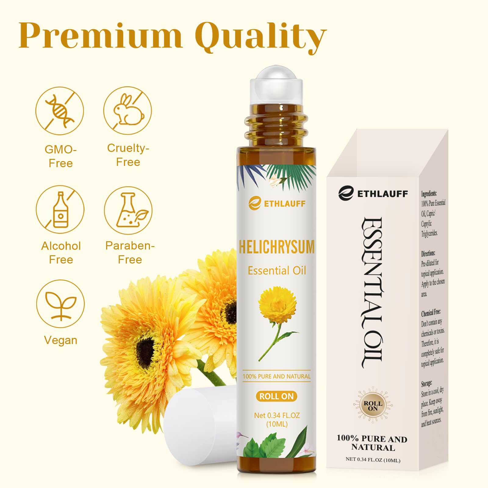 Ethlauff Helichrysum roll-on aromatherapy for relaxation and skin vitality.