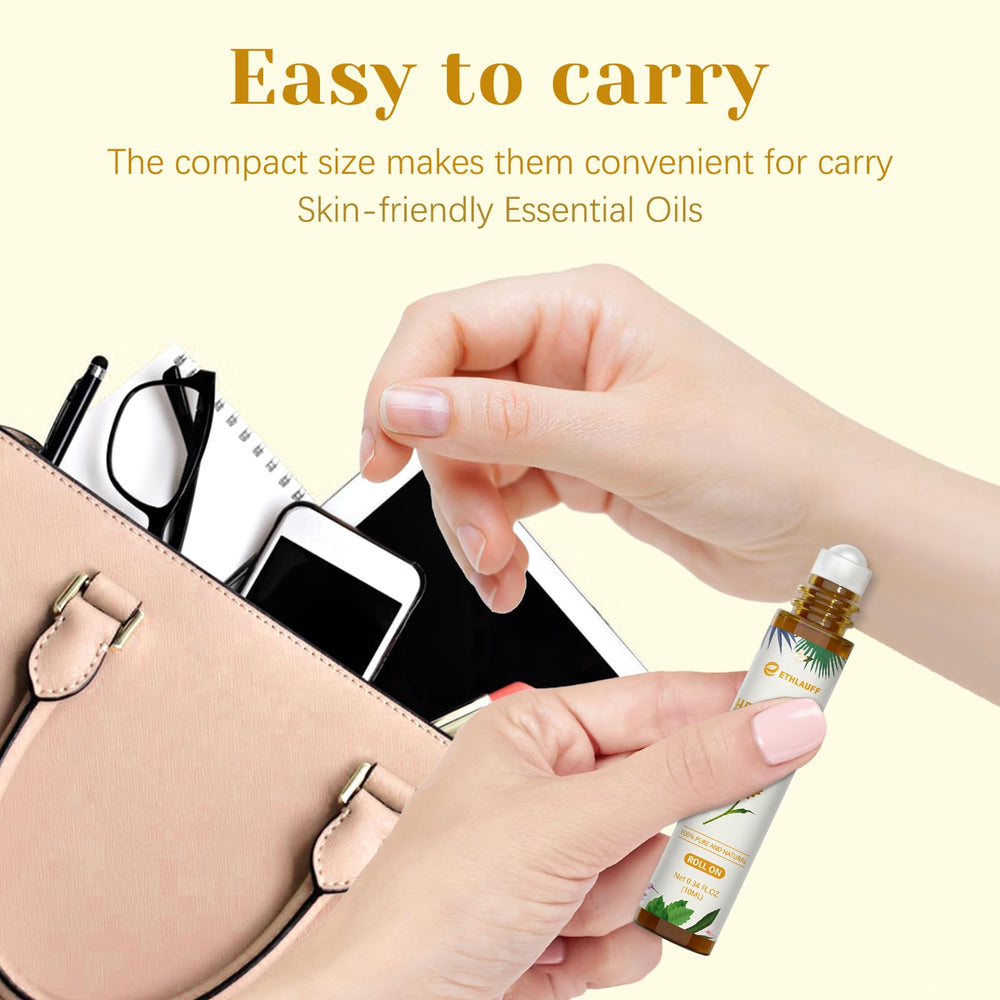 Ethlauff Helichrysum roll-on glass bottle highlighting amber glass for purity.