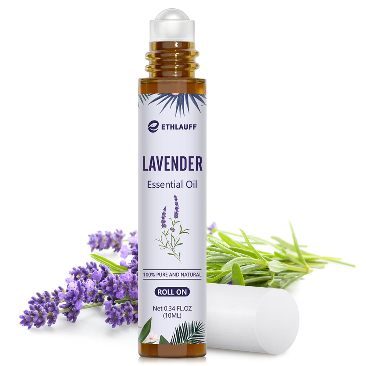 Ethlauff Rodillo de Lavanda, envase ambar para relajacion nocturna