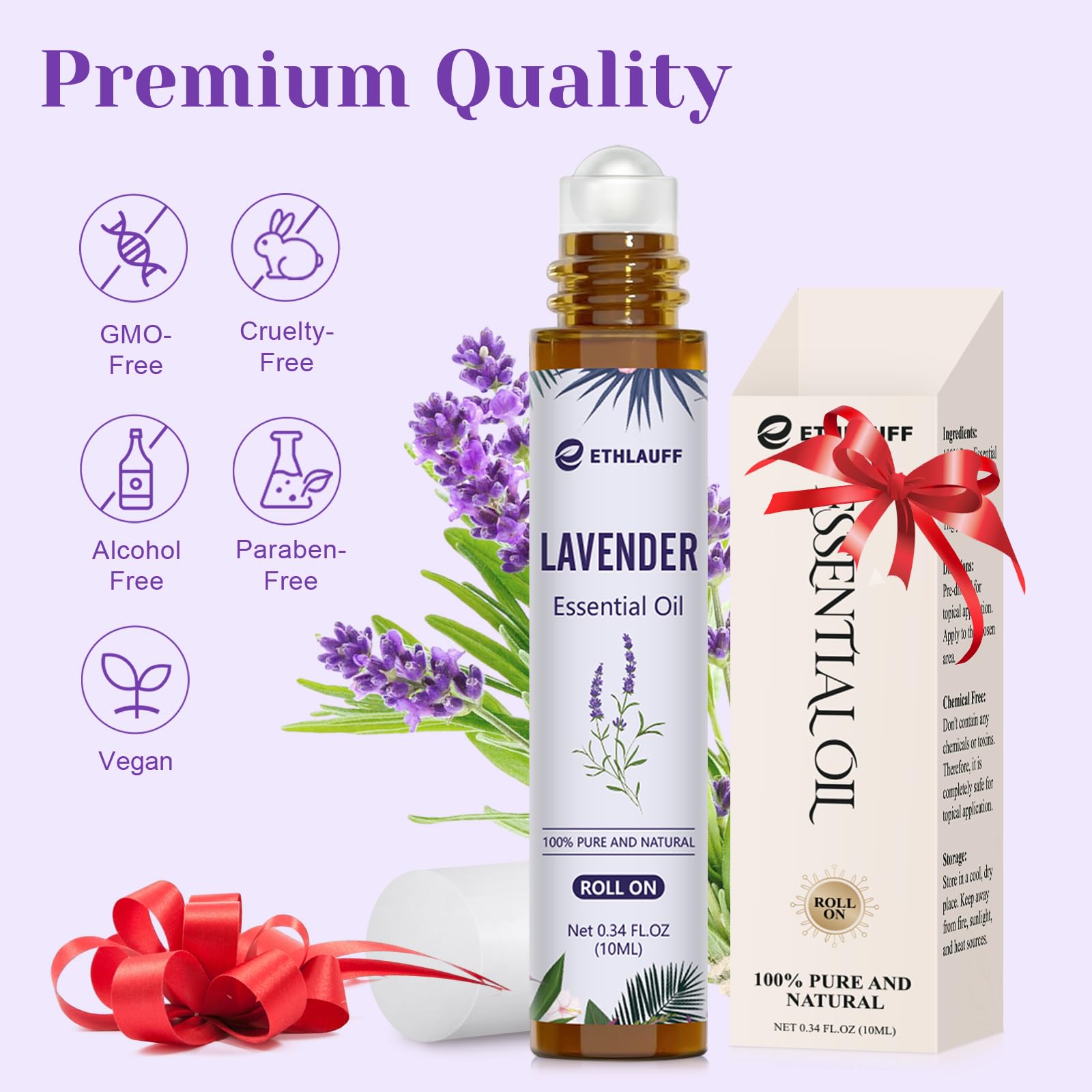 Ethlauff Rodillo de Lavanda, formato portable para bolso
