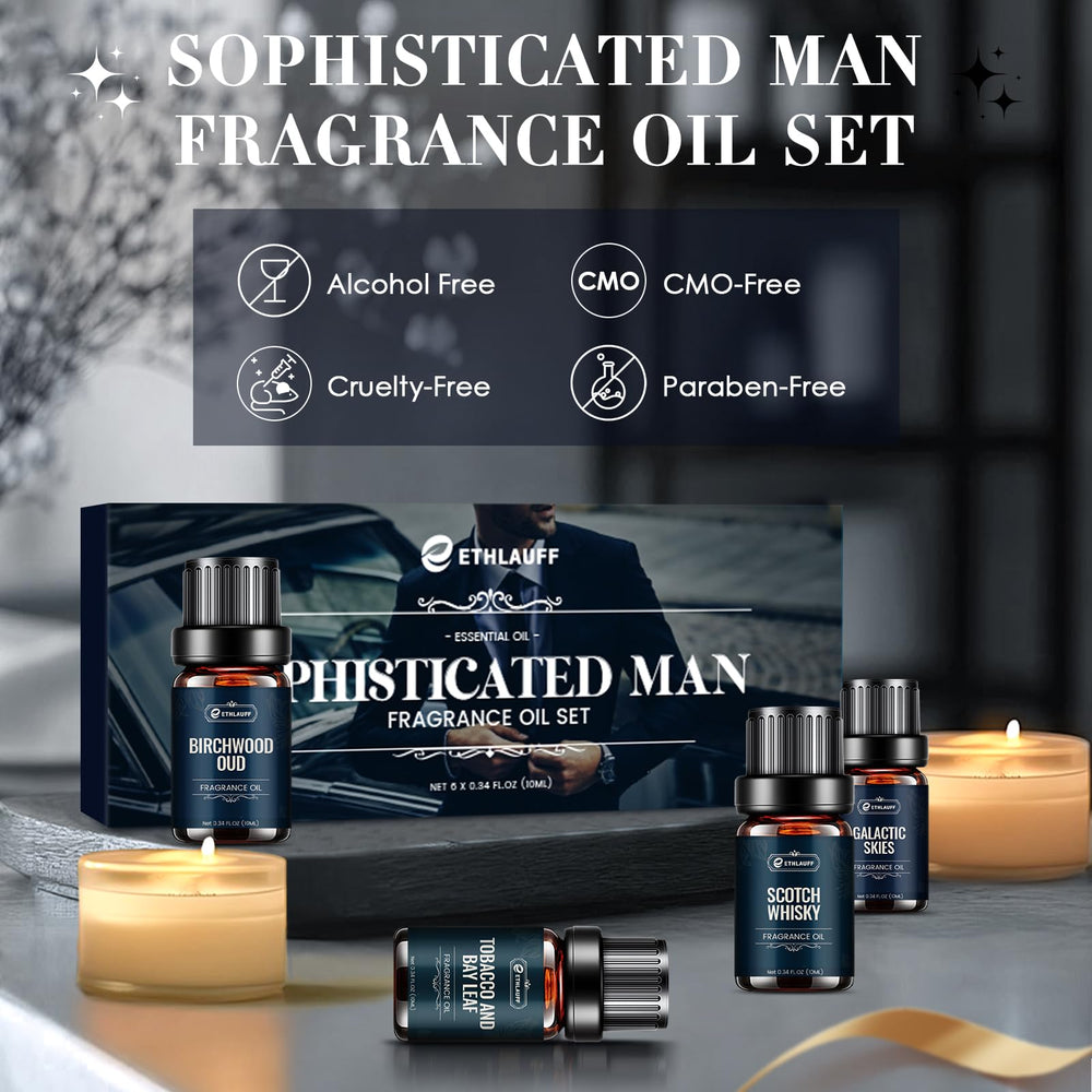 Ethlauff Men Essential Oils Set Kentucky Bourbon Diffuser for mood-enhancing rooms.