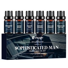 Ethlauff Men Essential Oils Set tobacco bay leaf bottle for diffusers and soaps.