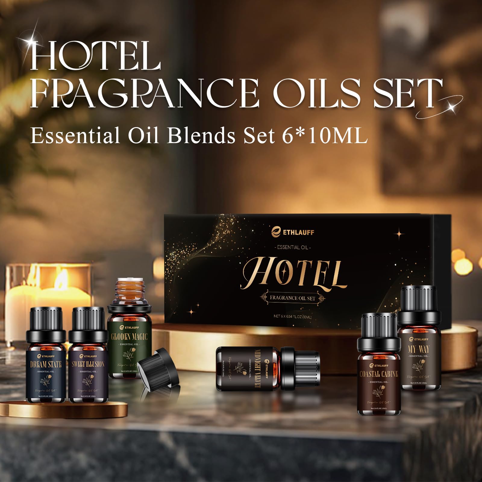 Ethlauff My-Way diffuser oil bottle highlights mood for relaxation