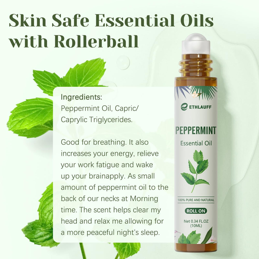 Ethlauff Roll-On Menta: etiqueta clara y producto pre-diluido seguro.