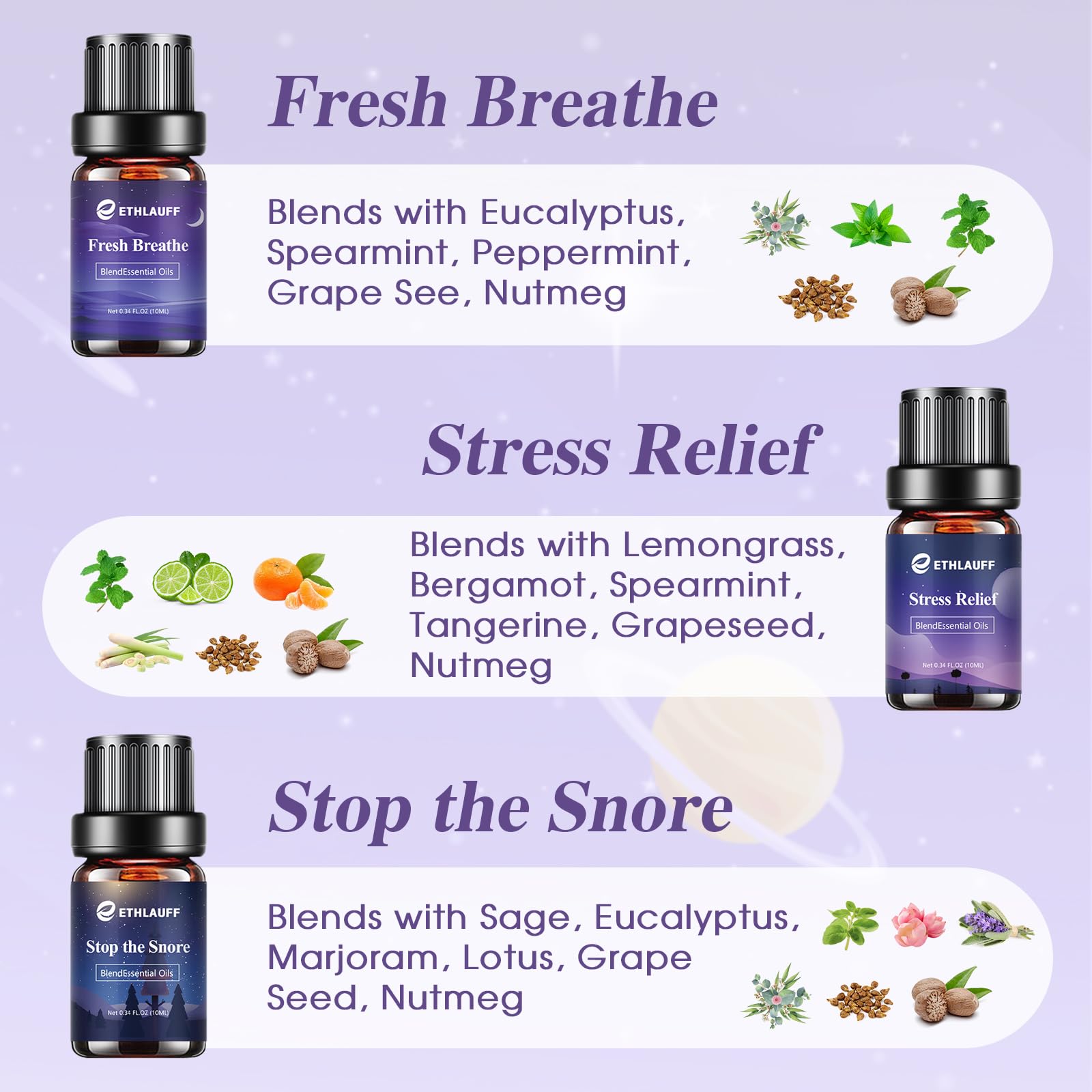 Ethlauff Sweet Dreams lavender benzoin orange aroma for peaceful nights