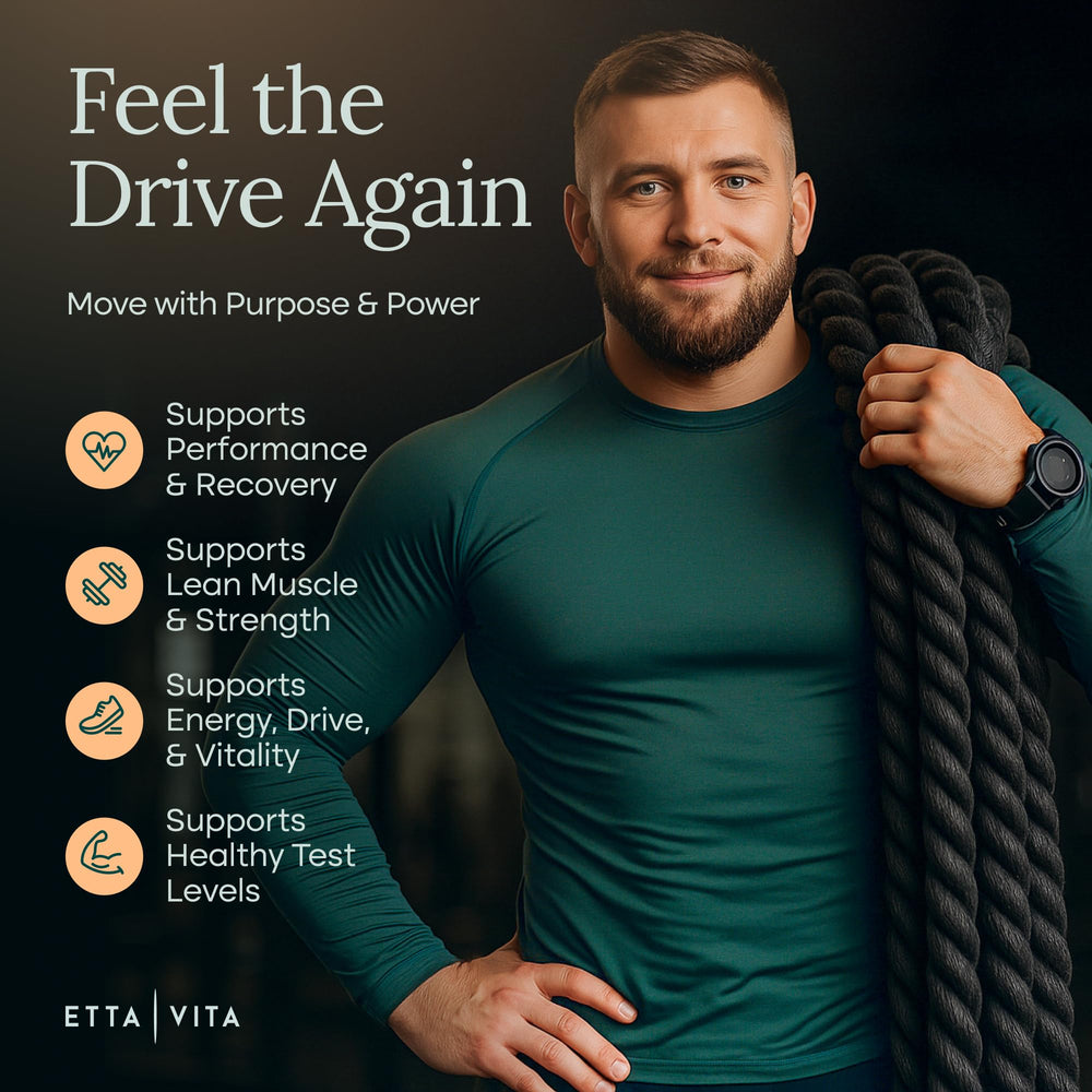 Etta Vita Fadogia capsules closeup highlighting standardized 600 mg dosage.