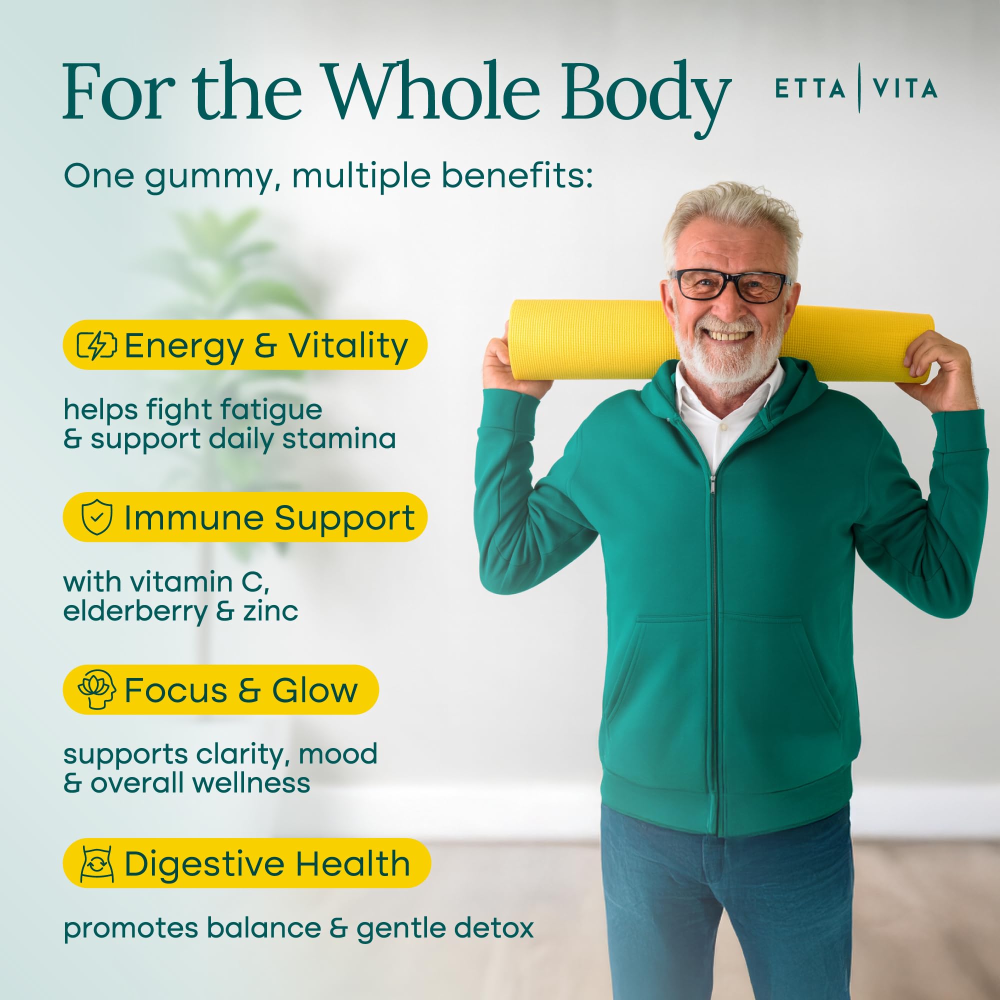 Etta Vita gummies handed to a child illustrating family-friendly daily nutrition
