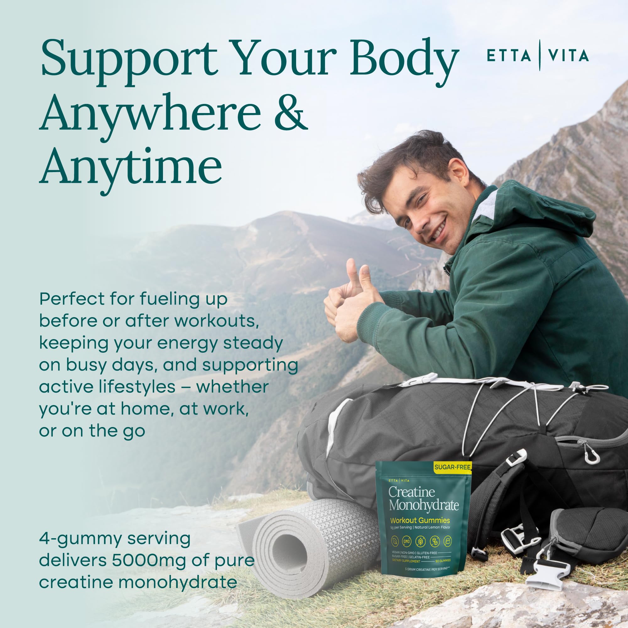 On-the-go use: gummies fit gym bag, office desk, or travel