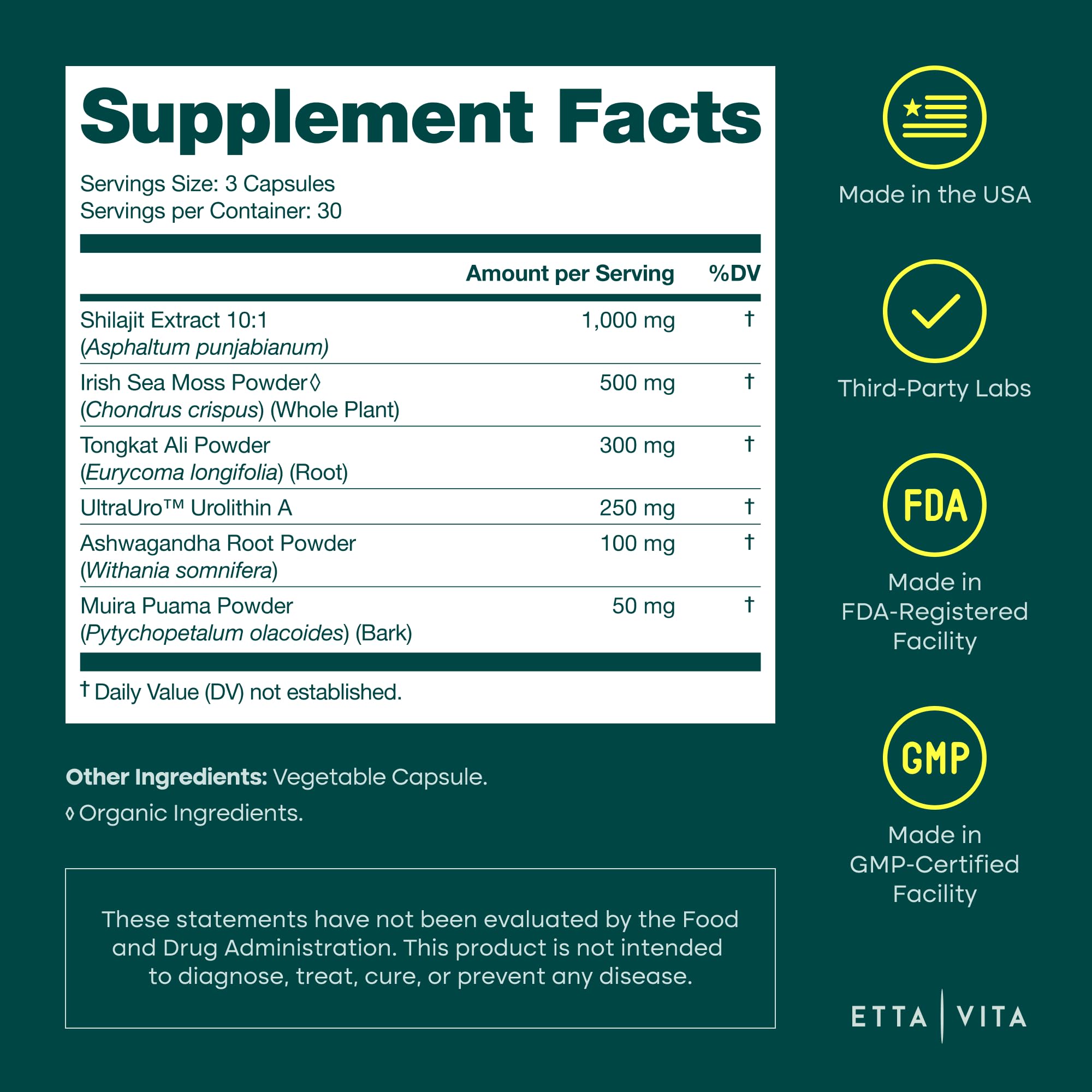 Organic Sea Moss capsules emphasize minerals for digestion and immune support.