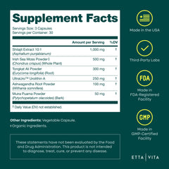 Organic Sea Moss capsules emphasize minerals for digestion and immune support.