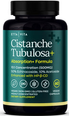 Etta Vita Potent Cistanche bottle close-up highlighting energy support.