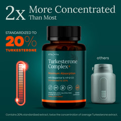Close-up of Etta Vita turkesterone capsules highlighting high potency.