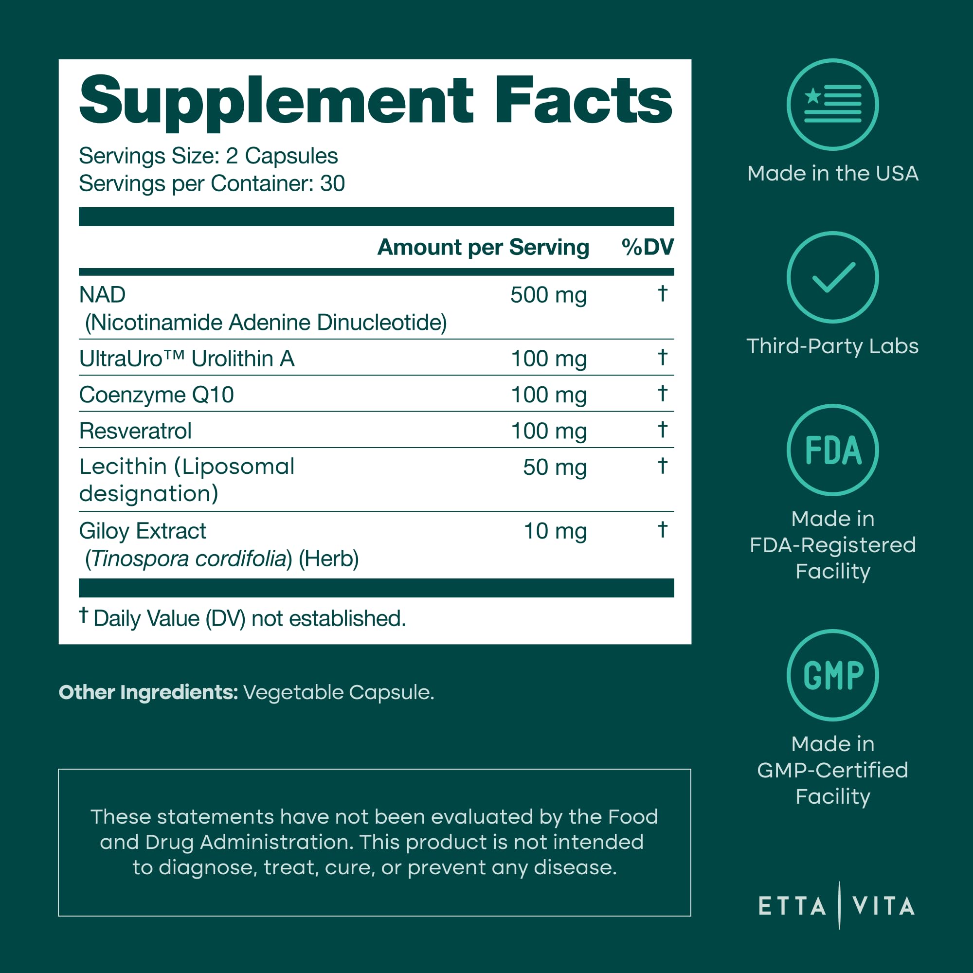 Etta Vita urolithin A focus image with bottle, suggesting natural stamina.