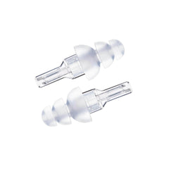 Etymotic ER20 earplugs clear close-up for high-fidelity listening and protection.