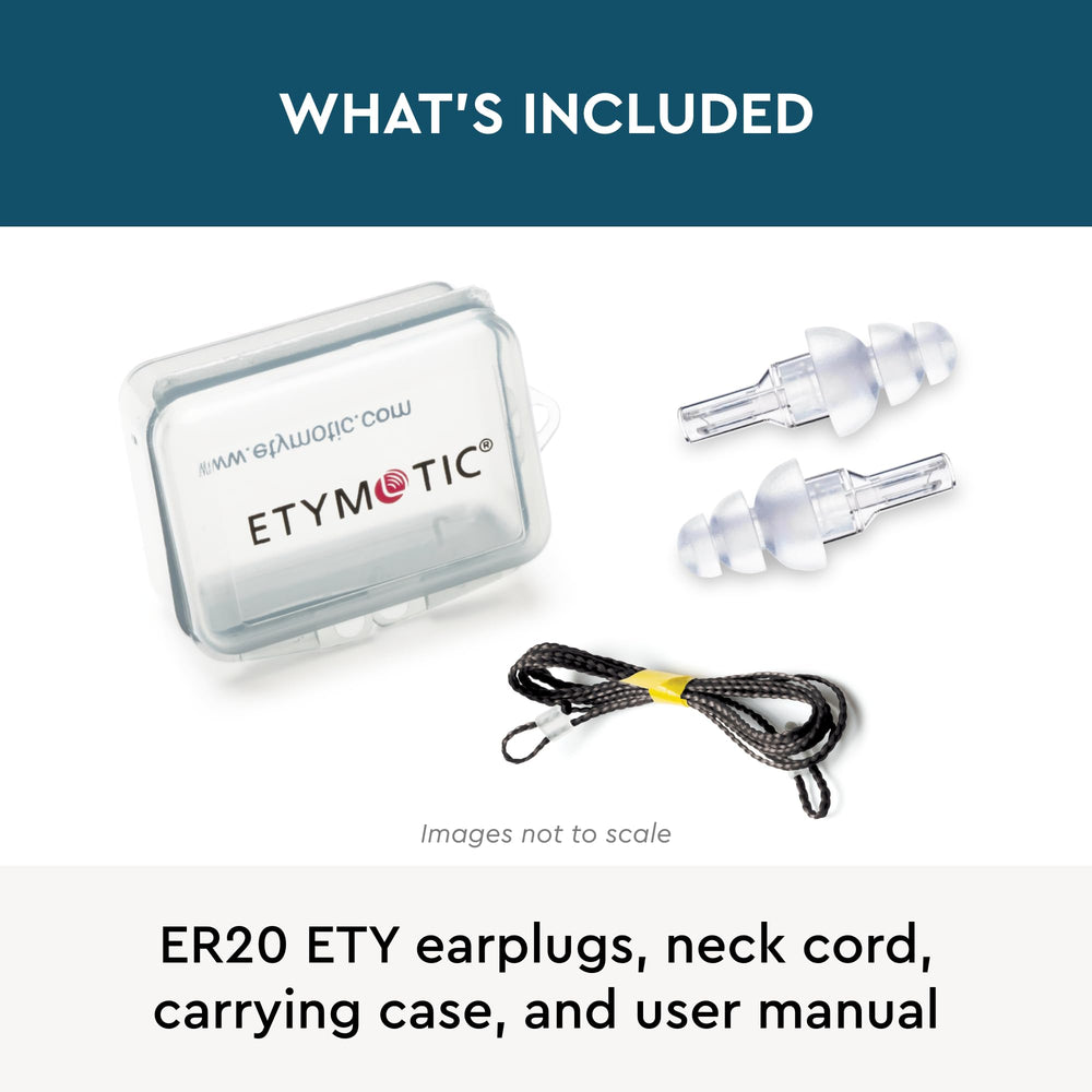 Etymotic ER20 reusable earplugs storage case highlights sustainability.