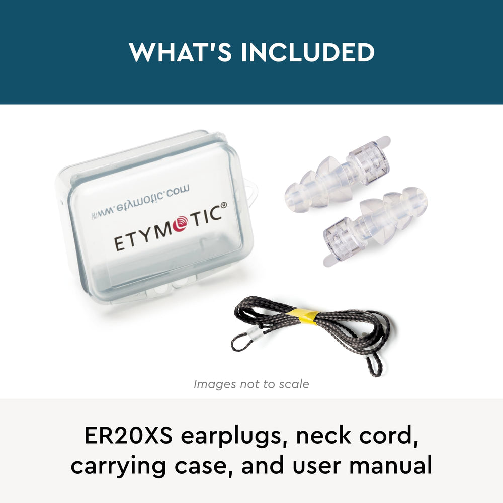 Etymotic ER20XS earplugs ready for use at airshows or concerts.