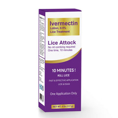 Etzion ivermectin lotion 0.5% bottle for at-home lice treatment.