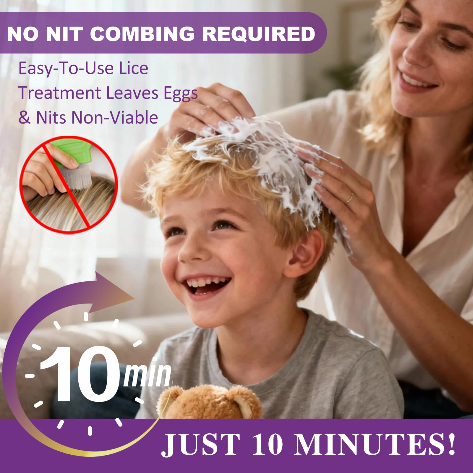 Gentle scalp massage during a 10-minute Etzion treatment.