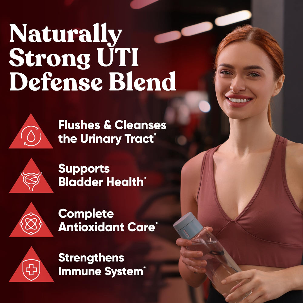 Eu Natural 9-In-1 Killer Cranberry Pills capsules in hand for daily urinary wellness.