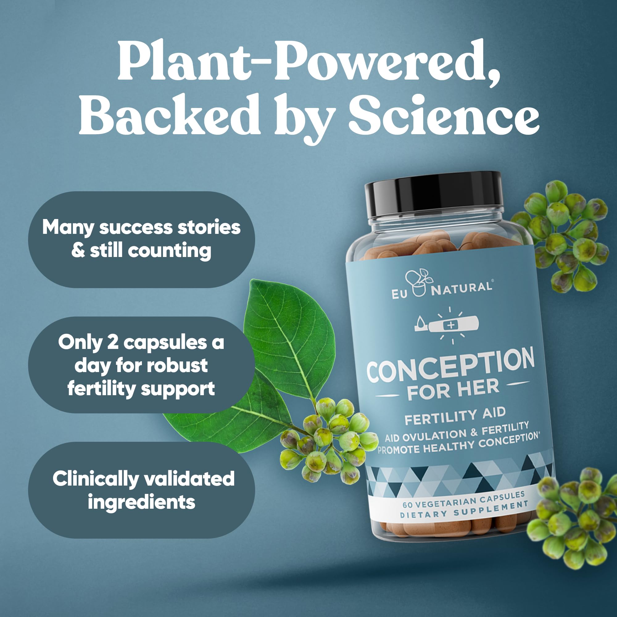 Vitex chaste berry component in Eu Natural Conception for cycle support