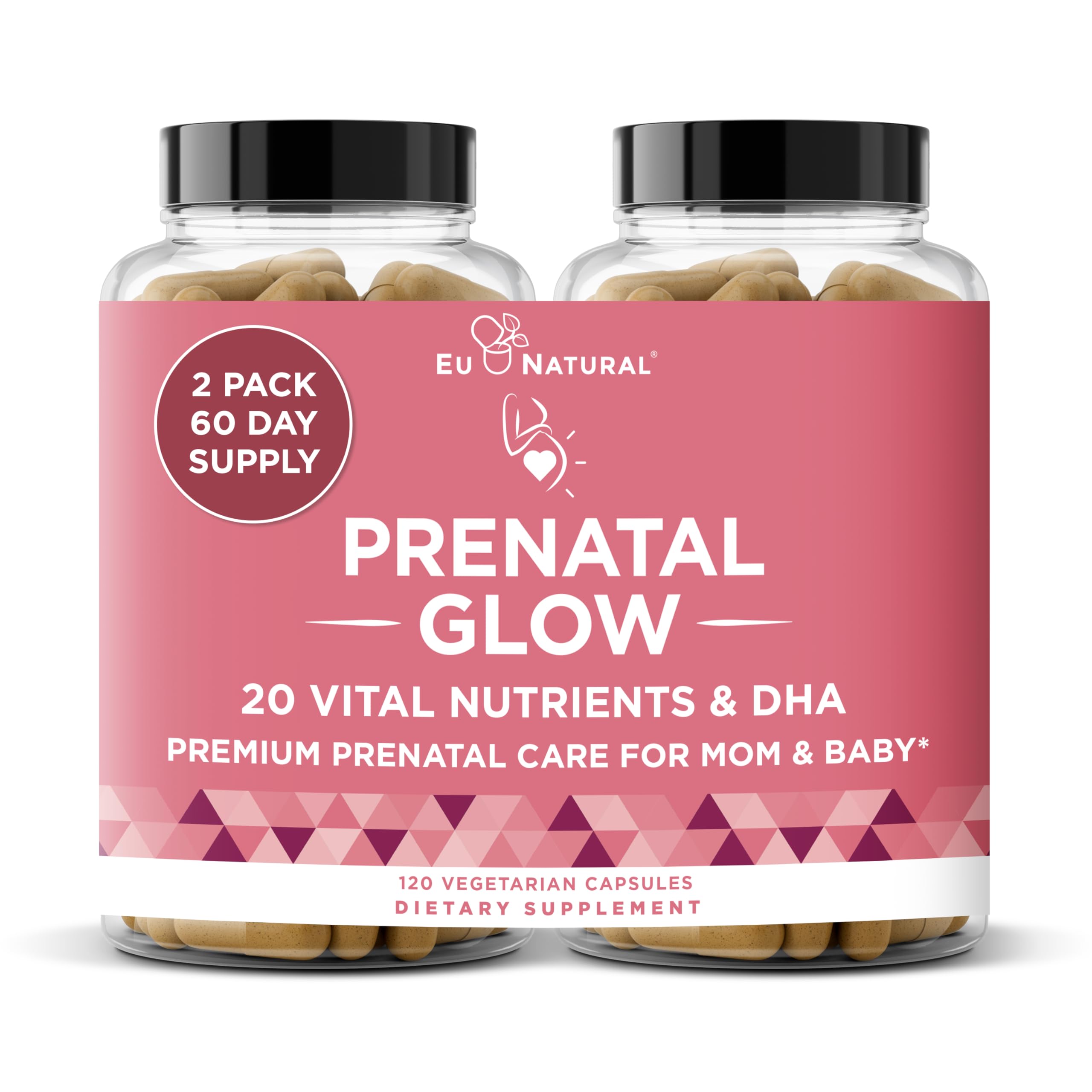 Eu Natural Glow Prenatal bottle front for easy daily support