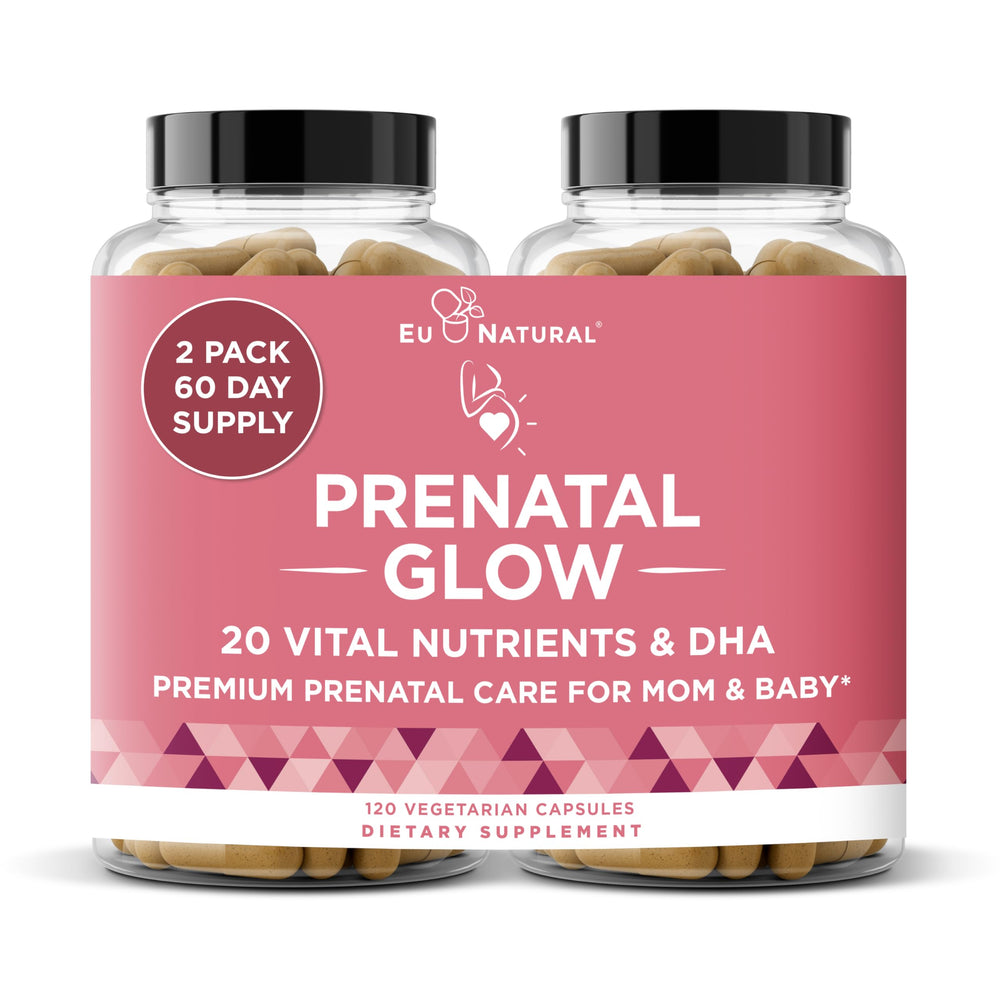 Eu Natural Glow Prenatal bottle front for easy daily support