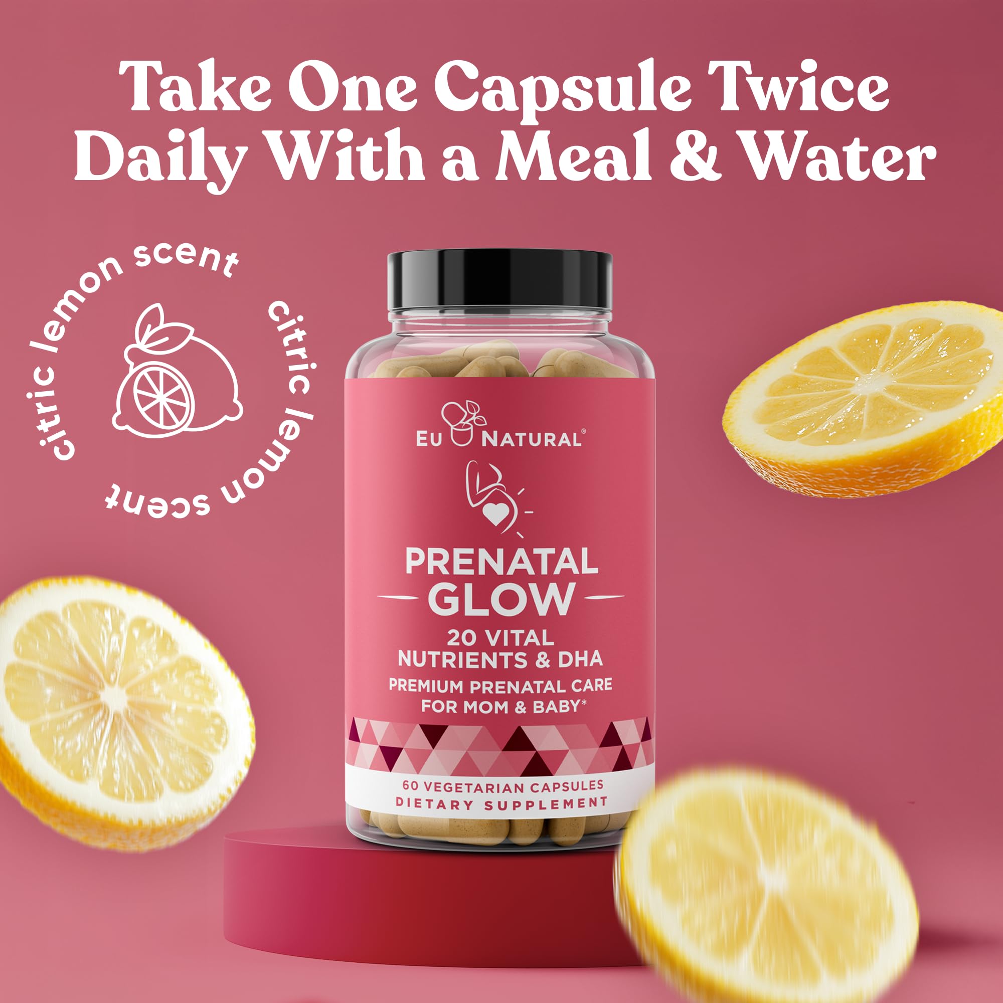 Two vegetarian capsules daily with a meal for convenience