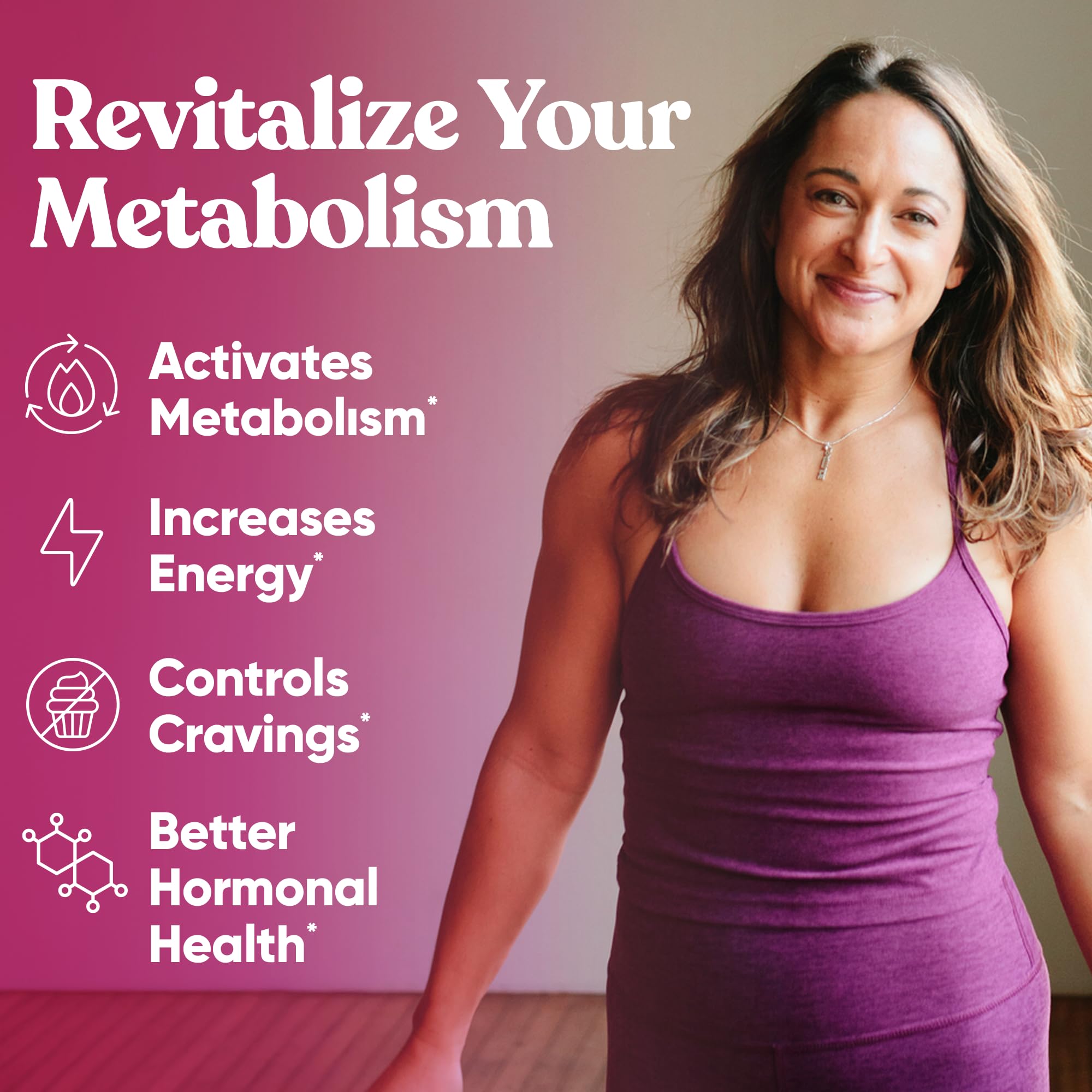 Eu Natural Metabolism for Her capsules closeup for convenient daily use