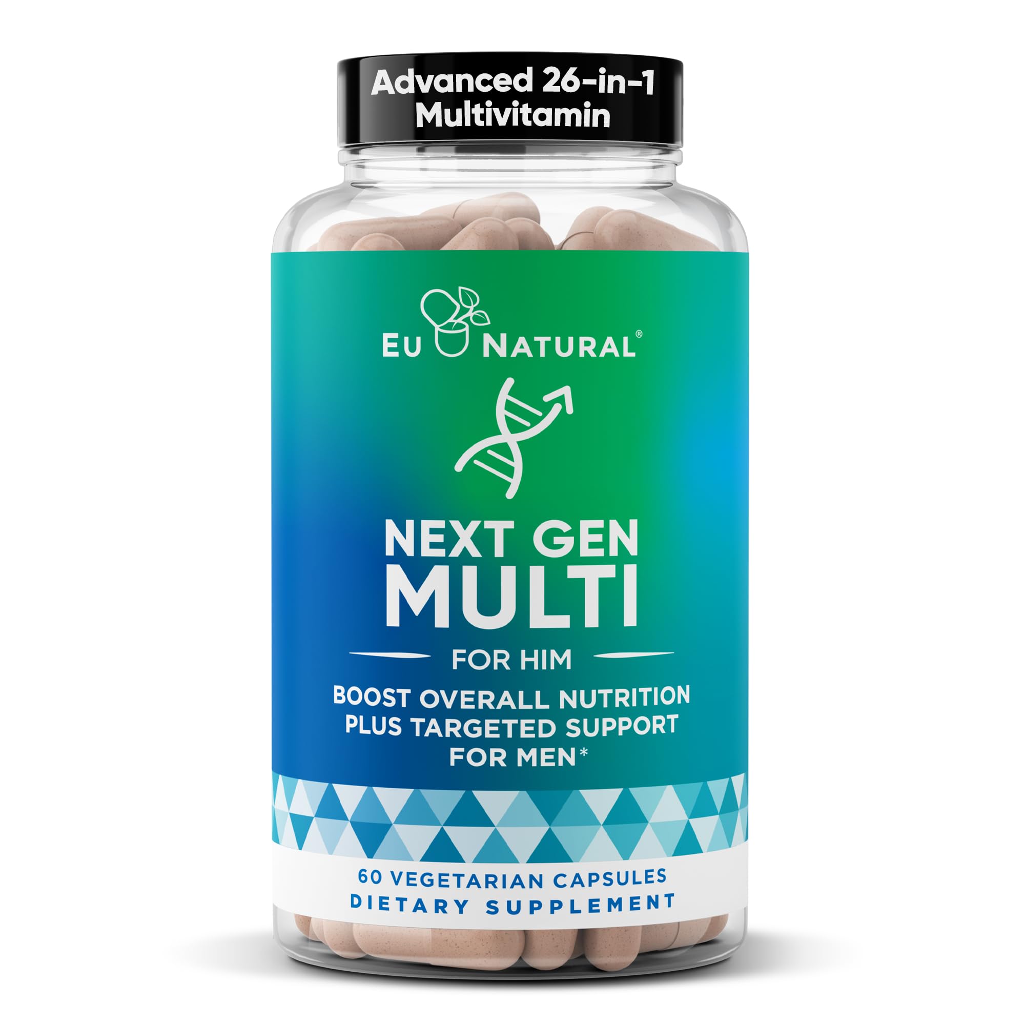 Eu Natural Next Gen Multi-Him bottle front showing daily nutrition for active men.
