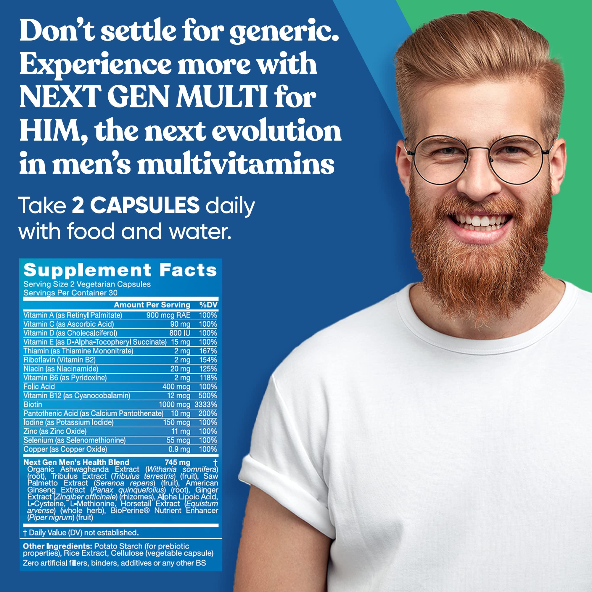 Eu Natural Next Gen Multi-Him capsules close-up for easy daily consumption.