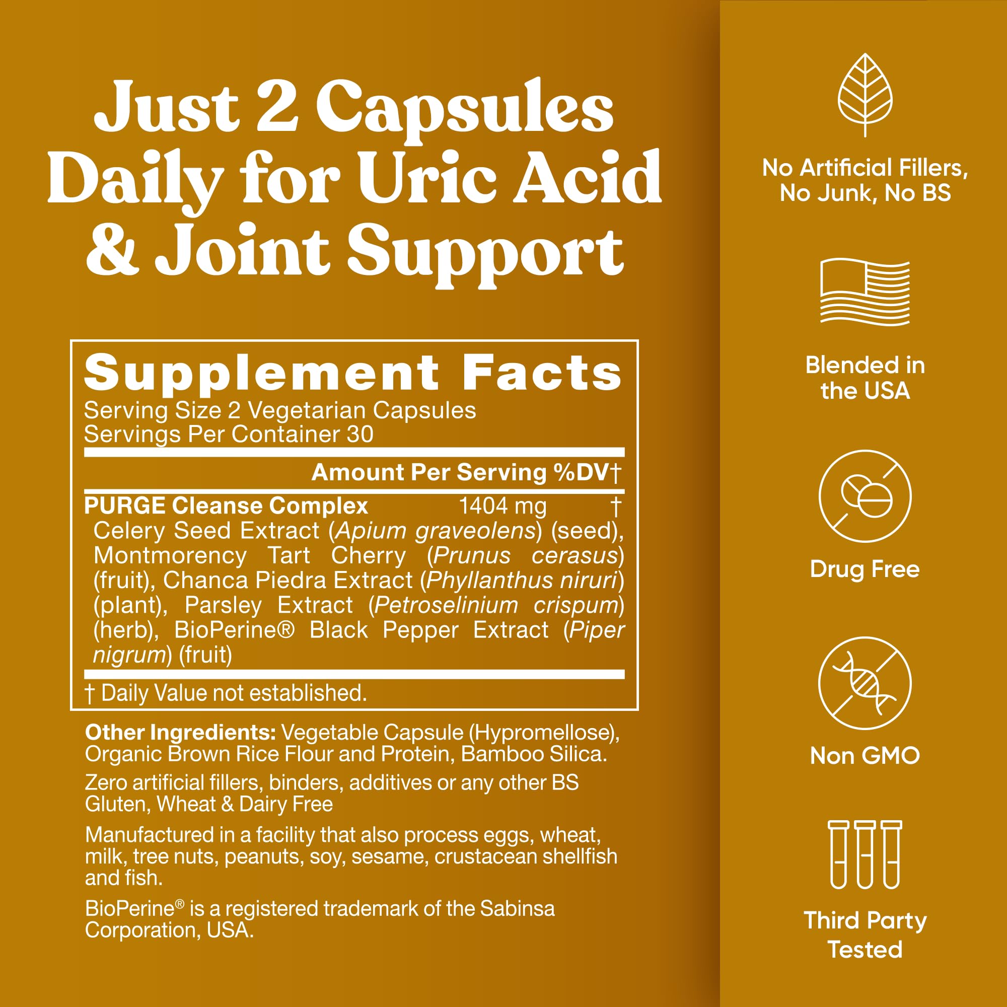 Eu Natural Purge Uric Acid Flush chanca piedra component in focus.