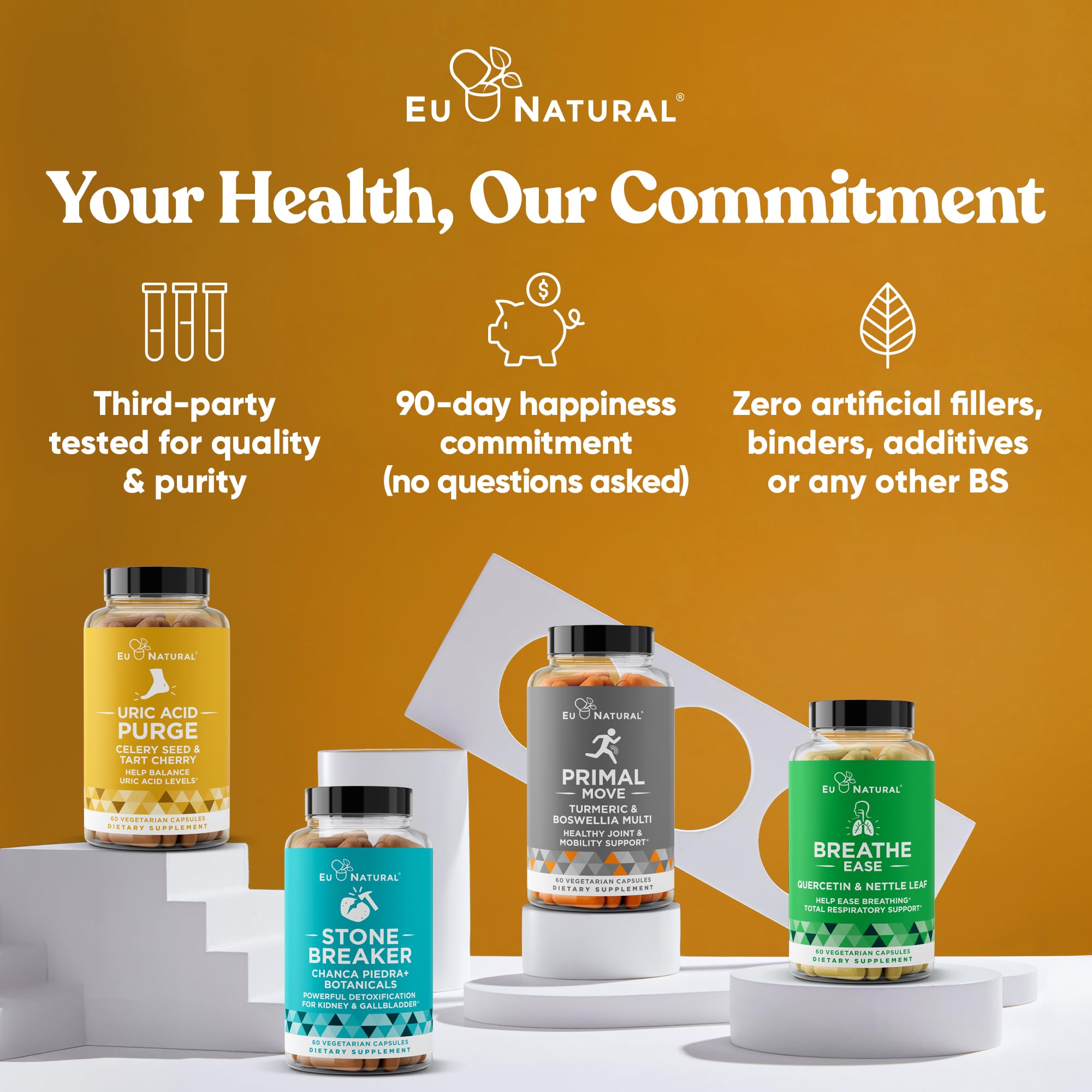 Eu Natural Purge Uric Acid Flush 3-in-1 detox concept visual.