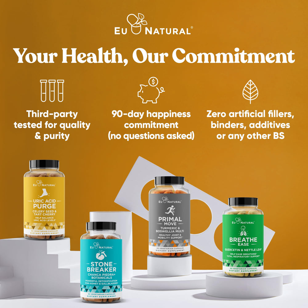 Eu Natural Purge Uric Acid Flush 3-in-1 detox concept visual.